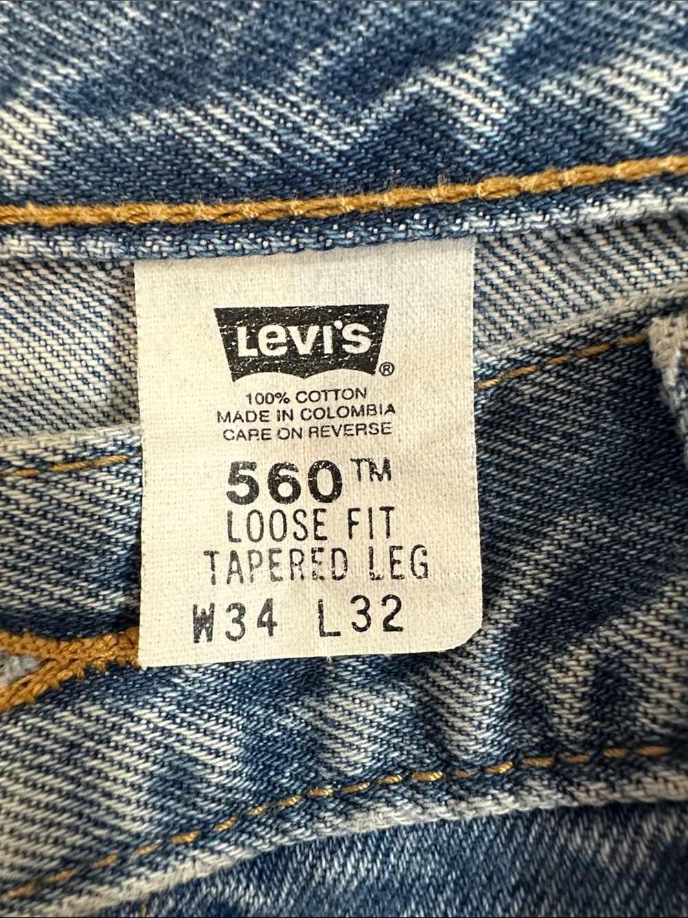 Men's Levi's 560 jeans size 34x32 Comfort Fit Discontinued Rare - Picture 4 of 6
